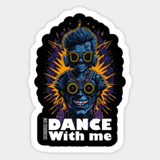 Techno T-Shirt - Dance with Me - Catsondrugs.com - Techno, rave, edm, festival, techno, trippy, music, 90s rave, psychedelic, party, trance, rave music, rave krispies, rave flyer T-Shirt T-Shirt T-Shirt Sticker